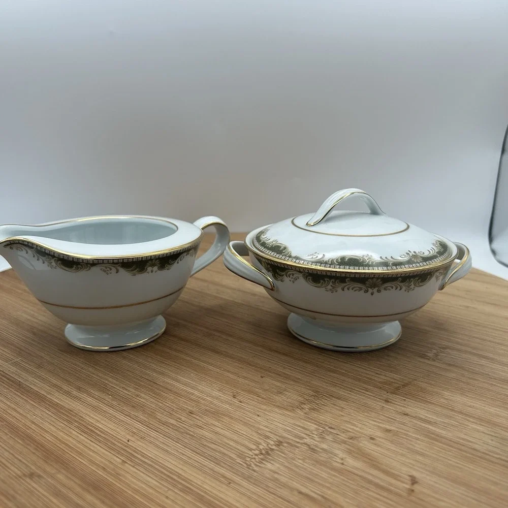 Vintage Noritake Warrington Creamer & Open‎ Sugar Bowl 6872 Made In Japan